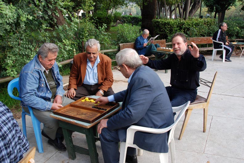 guys playing backgammon