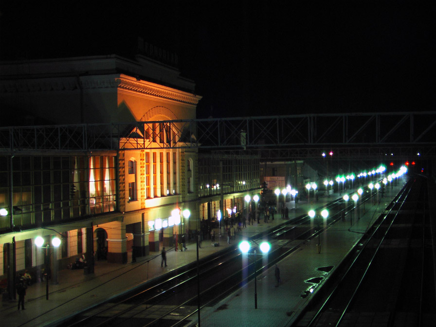 train station from walkway above