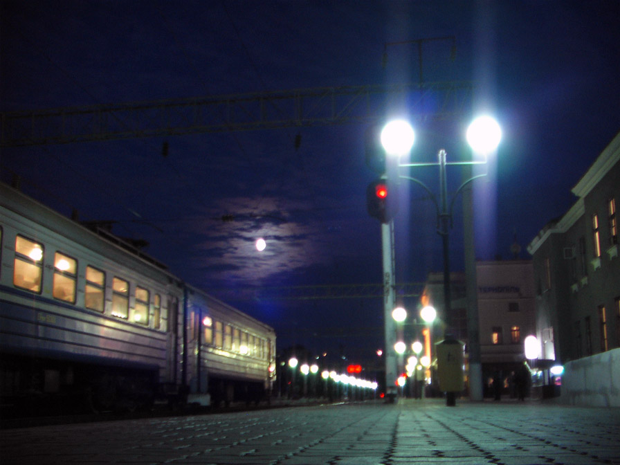 Train station from along the tracks