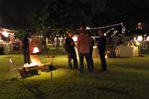 groups mingling at the garden party